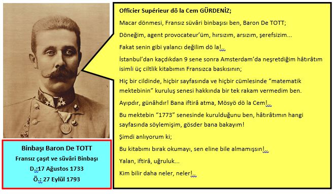 Tarih Uğrusu Bahriyeli Subayları_2_ Fransız Baron de TOTT_Eski Tüfek Şükrü IRBIK